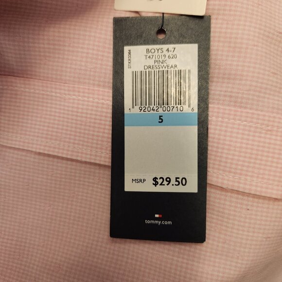 NWT Boys Tommy Hilfiger Button Down Dress Shirt Pink Size‎ 5 New With Tags - Picture 9 of 10